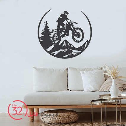 فایل برش دیوارکوب موتورسوار 365