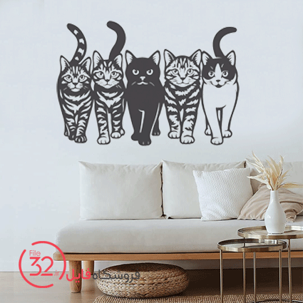 فایل برش دیوارکوب لشکر گربه ها