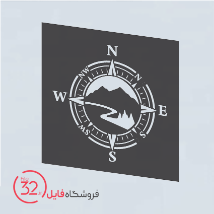 فایل برش دیوارکوب قطب نما