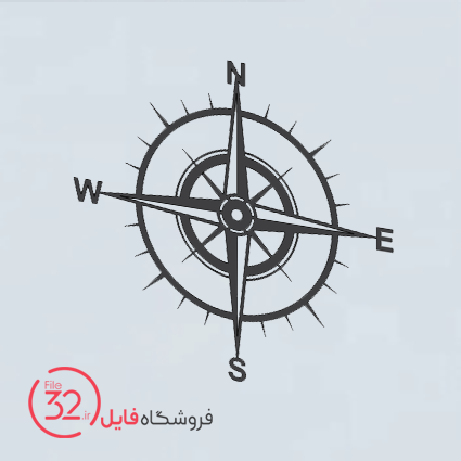 فایل برش دیوارکوب قطب نما